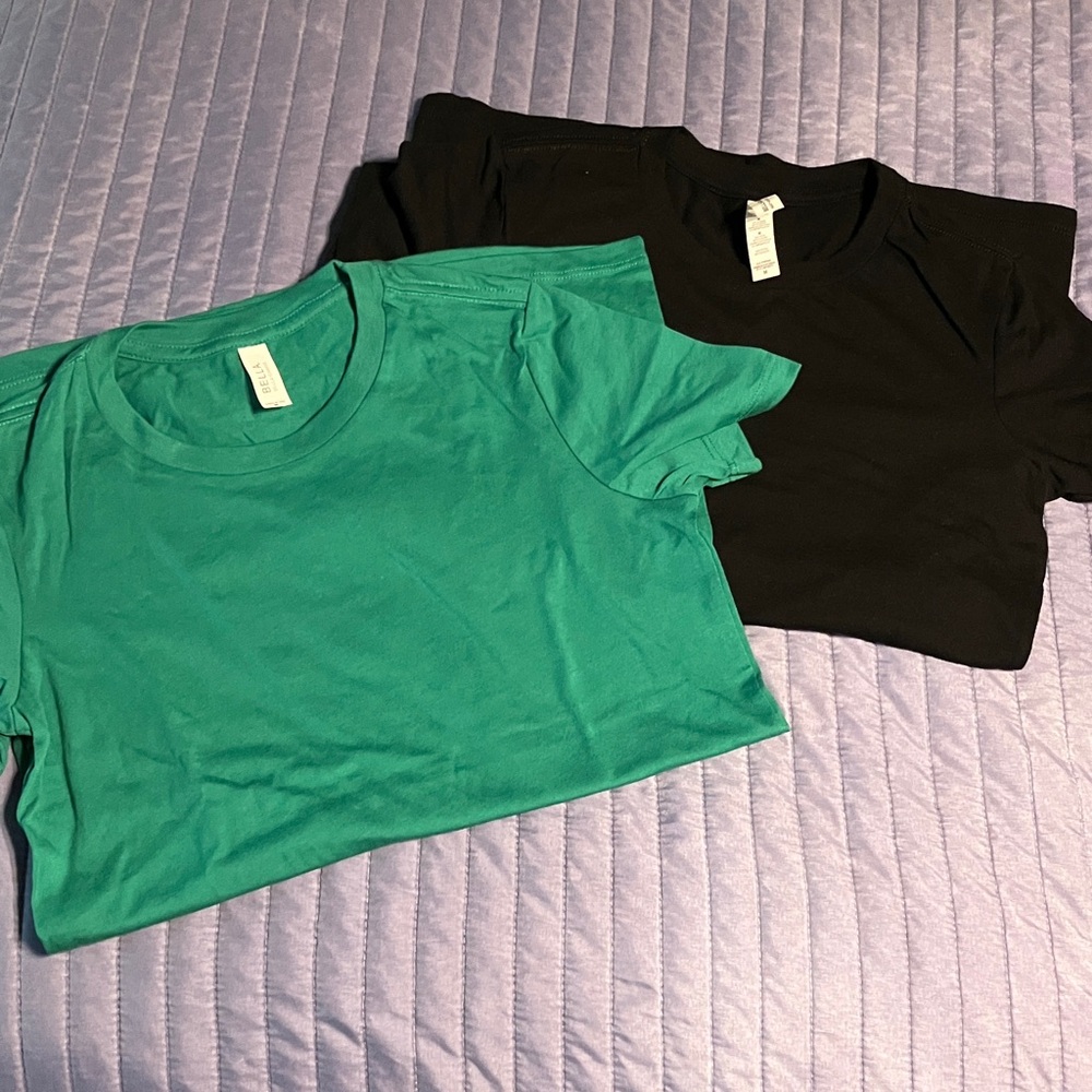 Women’s Bella-Canvas Green and Black T-Shirts
